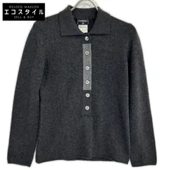 CHANEL　シャネル　p11402 W02426 襟付き ニットトップス カシミア シェル釦 グレー　38のサムネイル