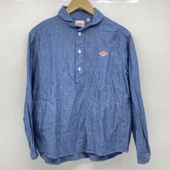 DANTON ダントン プルオーバー 丸襟 長袖 シャツ デニムブルー 38