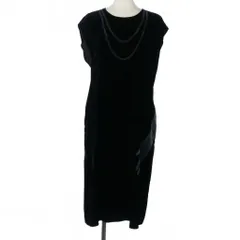 エムエムシックス メゾンマルジェラ MM6 Maison Margiela ベロアワンピース ロング丈 ノースリーブ サイズ40 ブラック 黒 S52CT0533 S53086