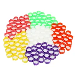 moumoujp 가금류 풋 링 조류 식별 링 치킨 오리 풋 링 클립 레그 링 120 팩 6 색상 (20mm)