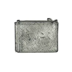 メゾンマルジェラ Maison Margiela 2022 ブロークンミラー マネークリップ クラックレザー 二つ折り財布 銀 シルバー SA1UI0024 P5018 H7730のサムネイル