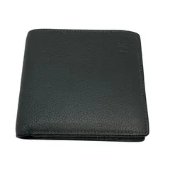 ♪4481 LOEWE ロエベ ソフトグレインカーフ バイフォールド ウォレット  二つ折り財布 グレー ブラック グレインカーフレザー メンズ　中古のサムネイル