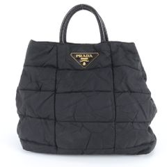 t24【極美品】プラダ 三角ロゴ テスート ボンバー クリスピー 黒 2way