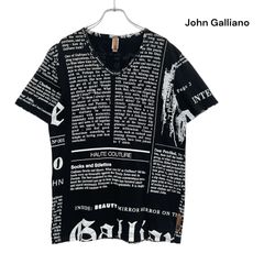 JOHN GALLIANO ジョン・ガリアーノ ニュースペーパー 総柄 Tシャツ