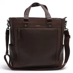 バーバリー／BURBERRY バッグ トートバッグ 鞄 ハンドバッグ メンズ 男性 男性用 レザー 革 本革 ダークブラウン 茶 ブラウン  A4サイズ収納可 2WAY ショルダーバッグ シボ革 シュリンクレザーのサムネイル