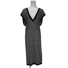 DRIES VAN NOTEN レーヨンシルク総柄深Vネックノースリーブニットワンピース トップス ドリスヴァンノッテン レディースのサムネイル