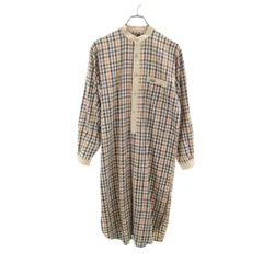 DAKS ダックス チェック柄 長袖 シャツワンピース M ベージュ レディース 古着のサムネイル