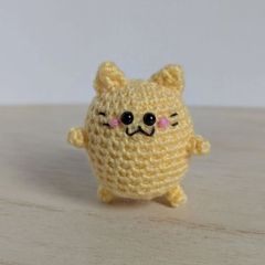 あみぐるみ ちびねこ 猫 グレー ひげひげ ストラップ ハンドメイド