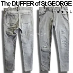The DUFFER of St.GEORGE　ザ・ダファー・オブ・セントジョージ　GUM STRETCH　REPAIR DENIM　W90cm（W35相当）　超伸縮ガムストレッチ　ダメージ加工 スキニーデニム　グレー　ジーンズ　メンズ　P912J　K204のサムネイル