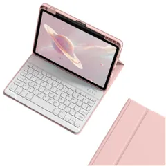 Xiaomi Pad 6 キーボードケース 可愛い カラーキーボード シャオミ Xiaomi Pad 6 Pro 11インチ キーボード ケース 配色 分離式 ペン収納可能,ピンク+白のサムネイル