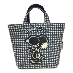 中古 パーリーゲイツ PEARLY GATES カートバッグ ネイビー×ホワイト スヌーピーコラボ 千鳥格子柄のサムネイル