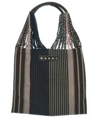 MARNI 黒とベージュのチェック柄ハンドバッグ - メルカリ