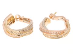 CARTIER カルティエ スリーバングルズピアス/3カラー/ダイヤモンド/19.8g レディース【中古】433のサムネイル