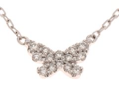 AHKAH アーカー ジュエリー バタフライパヴェNC/WG/D0.06/1.5g 貴金属・宝石 ネックレス ネックレス K18ホワイトゴールド K18WG シルバー K18WG/Ⅾ0.06刻印 レディース【中古】【431】のサムネイル