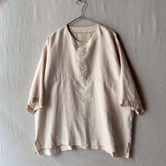 19ss HOMME PLISSE コットン リネン ノーカラー 半袖シャツ - メルカリ