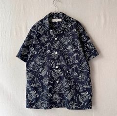 HAVERSACK ハバーサック チェック 柄 オープンカラー 半袖 シャツ 茶