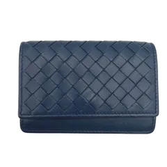 【中古】 Bottega Veneta ボッテガウェネタ クレジットカードケース イントレチャート レザーカードケース  ネイビー メンズ 26015716 CAのサムネイル