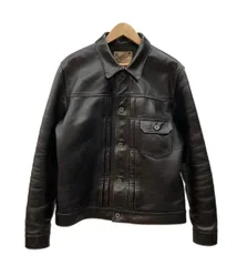 ワイツーレザー Y'2LEATHER 1st Type LEATHER JACKET ファーストタイプ ライダース レザージャケット ホースレザー 月桂樹 茶色 サイズ42 ジャケット 無地 ブラウン 104MT-3327のサムネイル