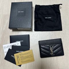 春カラー♡ミモザ♡本物付属品有SAINT LAURENTカードケースYSLロゴ 