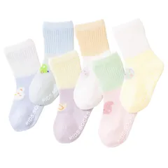 [맘스메뉴] 아기 양말, 여름용 아기 양말, 면, 귀엽고, 미끄럼 방지, 착용하기 쉬움, 10cm-12cm, 6켤레, 6-12개월