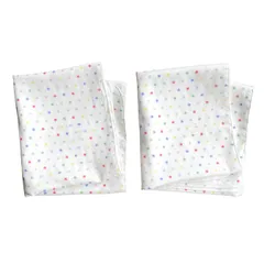 [매튜] 호미 패턴 목욕 천, 2팩, 일본산, 더블 거즈 베이비, 34 x 75cm, 2겹 아기 신생아 목욕 타월 (별 패턴 (화이트 x 컬러풀))