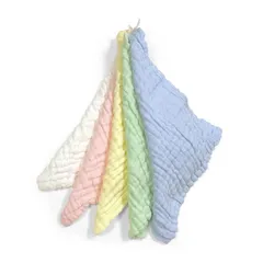 [Frogsnout] 거즈 손수건, 베이비 거즈 거즈 타월, 페이스 타월, 면 100% (6겹) x 30x30cm x 5장, 5개 세트, 고리 모양의 타월, 두꺼운 핸드 타월, 소프트
