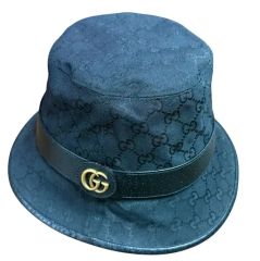GUCCI GGキャンバス バケットハット XL ブラック 総柄 イタリア製 