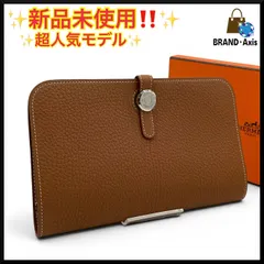 【新品未使用】エルメス HERMES トゴ ドゴンGM ゴールド 二つ折り財布 メンズ レディースのサムネイル