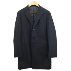 ユナイテッドアローズ UNITED ARROWS チェスターコート ウール 48 紺 ネイビー 無地 長袖 シングルブレスト /SH ■GY99のサムネイル
