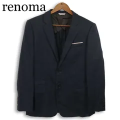 renoma レノマ 春夏★ アンコン テーラード ジャケット Sz.M メンズ 紺のサムネイル
