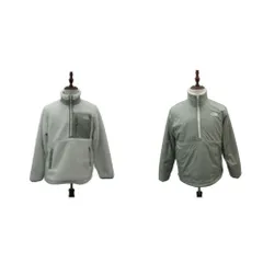 ザノースフェイス THE NORTH FACE 342 フリースジャケット PLAY GREEN RVS FLEECE ANORAK ミドル丈 ハーフジップ リバーシブル M 白 ホワイト カーキ NJ4FP56B /SM30 ■GY74