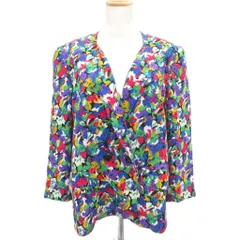 ジバンシィ GIVENCHY ノーカラージャケット 上着 ミドル丈 15号 マルチカラー 花柄 ダブルボタン 413902-51 /SY34 ■ECD005のサムネイル