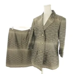 ジバンシィ GIVENCHY BOUTIQUES スーツ ジャケット 40 スカート 42 茶 ブラウン 総柄 七分袖 522-57152 722-57155 /MN1 ■ECC004のサムネイル