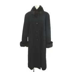 ハーディエイミス HARDY AMIES ロングコート ウール 11 黒 ブラック ファー襟 ファーカフス 長袖 /NP ■ECA006のサムネイル