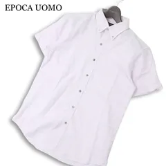 EPOCA UOMO エポカ ウォモ 春夏★ 半袖 アーガイル チェック ボタンダウン シャツ Sz.48 メンズのサムネイル