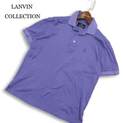 LANVIN COLLECTION ランバン コレクション 春夏★ 半袖 鹿の子 ロゴ刺繍 ポロシャツ 日本製 Sz.M メンズのサムネイル