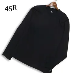 45R 45rpm フォーティーファイブ 通年★ 長袖 Vネック 刺繍 ロンTシャツ カットソー 日本製 Sz.3 メンズ 黒のサムネイル