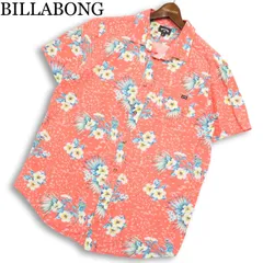 BILLABONG ビラボン 春夏★ 半袖 花柄 フラワー ボタニカル柄 総柄 アロハ シャツ Sz.L メンズのサムネイル