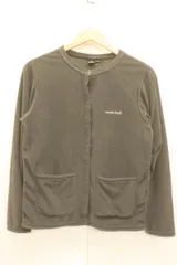 【中古】 mont bell レディースカーディガン XL シャミースカーディガン mont bell XL グレー 灰 ロゴのサムネイル