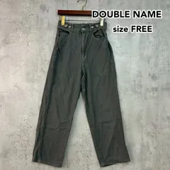 DOUBLE NAME ダブルネーム F パンツ チノパン ワークパンツ ストレートパンツ ワイドパンツ カジュアルパンツ イージーパンツ コットン100 綿100 ウエストゴム ポケット ボタン スリット グレー ボトムス ★ ■◇ ◇■のサムネイル