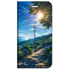 iPhone対応 スマホ 手帳型ケース 夏 入道雲 夏の海 青空 セルリアンブルー 風景 エモい ノスタルジー シティポップ クール メンズ スマホケース スタンド 【iPhone17 / iPhone16 他 iPhone各機種対応】 |iasmem01のサムネイル