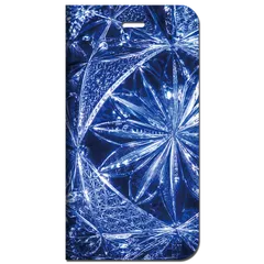 iPhone対応 スマホ 手帳型ケース 夏 江戸切子 瑠璃色 伝統美 ガラス 和モダン 粋 瑠璃色のガラス 光の屈折 プリズム 伝統工芸 スマホケース スタンド 【iPhone17 / iPhone16 他 iPhone各機種対応】 |iasmjk01のサムネイル