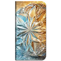 iPhone対応 スマホ 手帳型ケース 夏 江戸切子 浅葱色 琥珀色 伝統美 ガラス アン融和 和モダン 粋 涼風切子 光の屈折 伝統工芸 スマホケース スタンド 【iPhone17 / iPhone16 他 iPhone各機種対応】 |iasmjk03のサムネイル