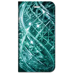 iPhone対応 スマホ 手帳型ケース 夏 江戸切子 翡翠色 エメラルドグリーン すりガラス 和モダン 涼やか 粋 涼風切子 すりガラス調 スマホケース スタンド 【iPhone17 / iPhone16 他 iPhone各機種対応】 |iasmjk04のサムネイル