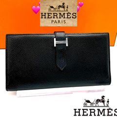 HERMES エルメス べアン スフレ 長財布 黒 ブラック 二つ折り - メルカリ