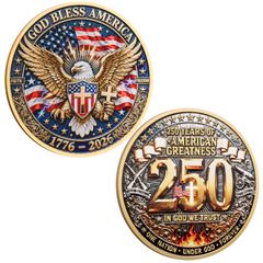 アメリカ独立宣言 250周年記念コイン 記念品 鷲 メダル シルバーカラー 