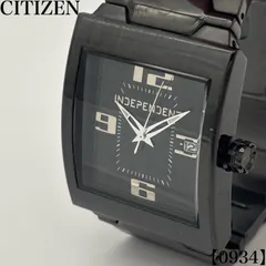 稼働品 Working item インディペンデント INDEPENDENT 腕時計 メンズ Men's クォーツ Quartz 1513-003072-01 オールブラック スクエア デイト カレンダー 3針 0934のサムネイル