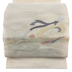 夏帯 名古屋帯 流線と菱 八寸 正絹 - メルカリ