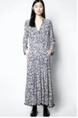 ZADIG&VOLTAIRE ザディグ・エ・ヴォルテール Relic Print Begonia マキシ ONE PIECEのサムネイル