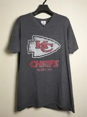 NFL Team Apparel エヌエフエル チームアパレル Kansas City Chiefs カンザスシティ・チーフス Vネック プリントTシャツ チャコールグレー 古着のサムネイル